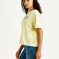 Women's Brand Logo Yellow Relaxed Fit T-shirt - Side View