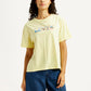 Women's Brand Logo Yellow Relaxed Fit T-shirt - Front View