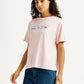 Women's Brand Logo Pink Relaxed Fit T-shirt - Styleshot View