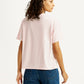 Women's Brand Logo Pink Relaxed Fit T-shirt - Back View