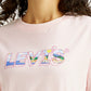 Women's Brand Logo Pink Relaxed Fit T-shirt - Detail View