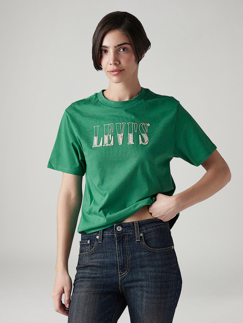 Women's Logo Printed Relaxed Fit T-Shirt - Styleshot View