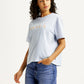Women's Brand Logo Light-Blue Relaxed Fit T-shirt - Styleshot View