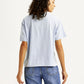 Women's Brand Logo Light-Blue Relaxed Fit T-shirt - Back View