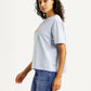 Women's Brand Logo Light-Blue Relaxed Fit T-shirt - Side View