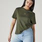 Women's Solid Relaxed Fit T-Shirt - Styleshot View