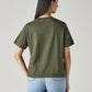 Women's Solid Relaxed Fit T-Shirt - Back View