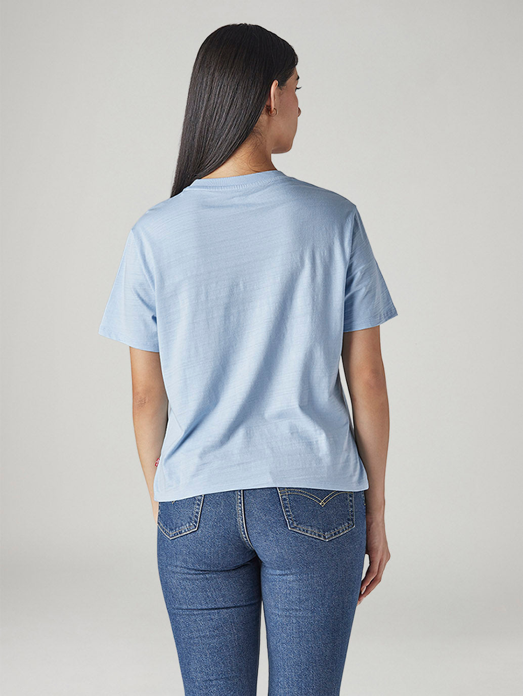 Women's Solid Relaxed Fit T-Shirt - Back View