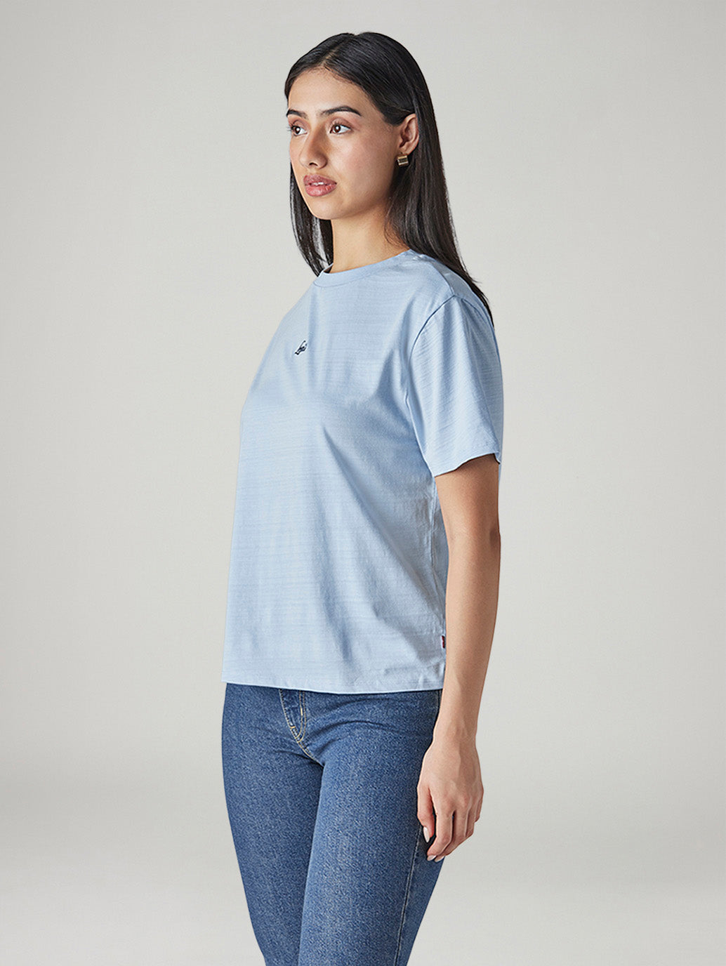 Women's Solid Relaxed Fit T-Shirt - Side View