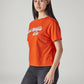 Women's Typography Printed Loose Fit T-Shirt - Side View