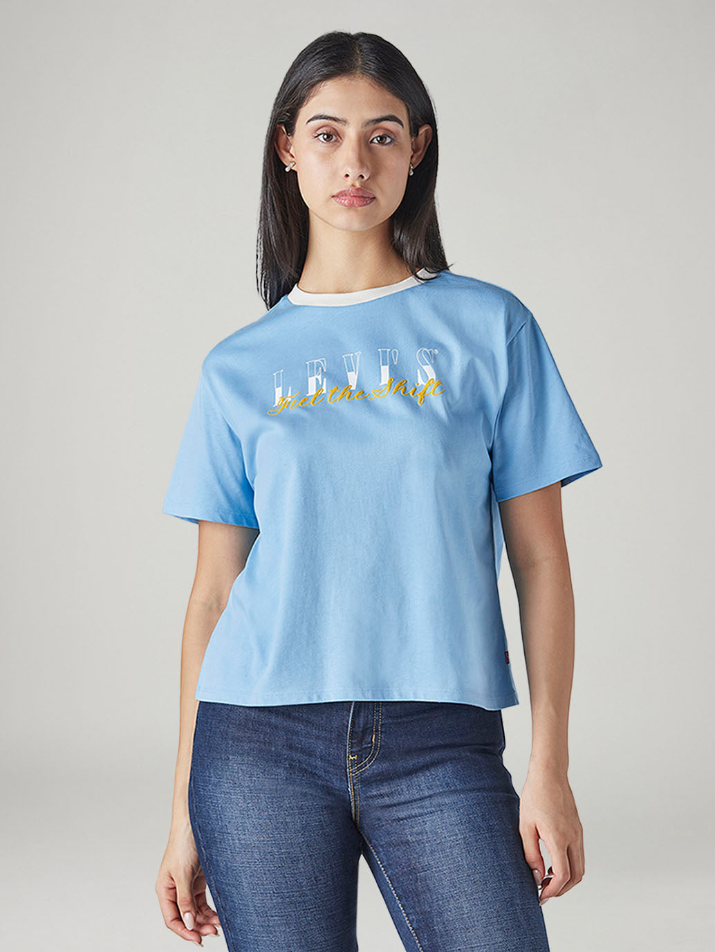 Women's Typography Printed Loose Fit T-Shirt - 20 View