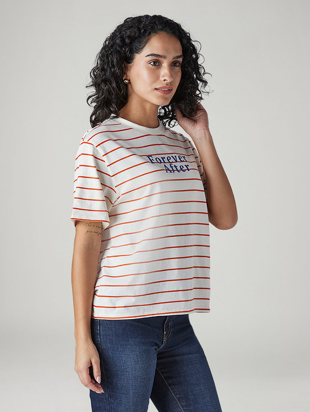 Women's Striped Regular Fit T-Shirt - 20 View
