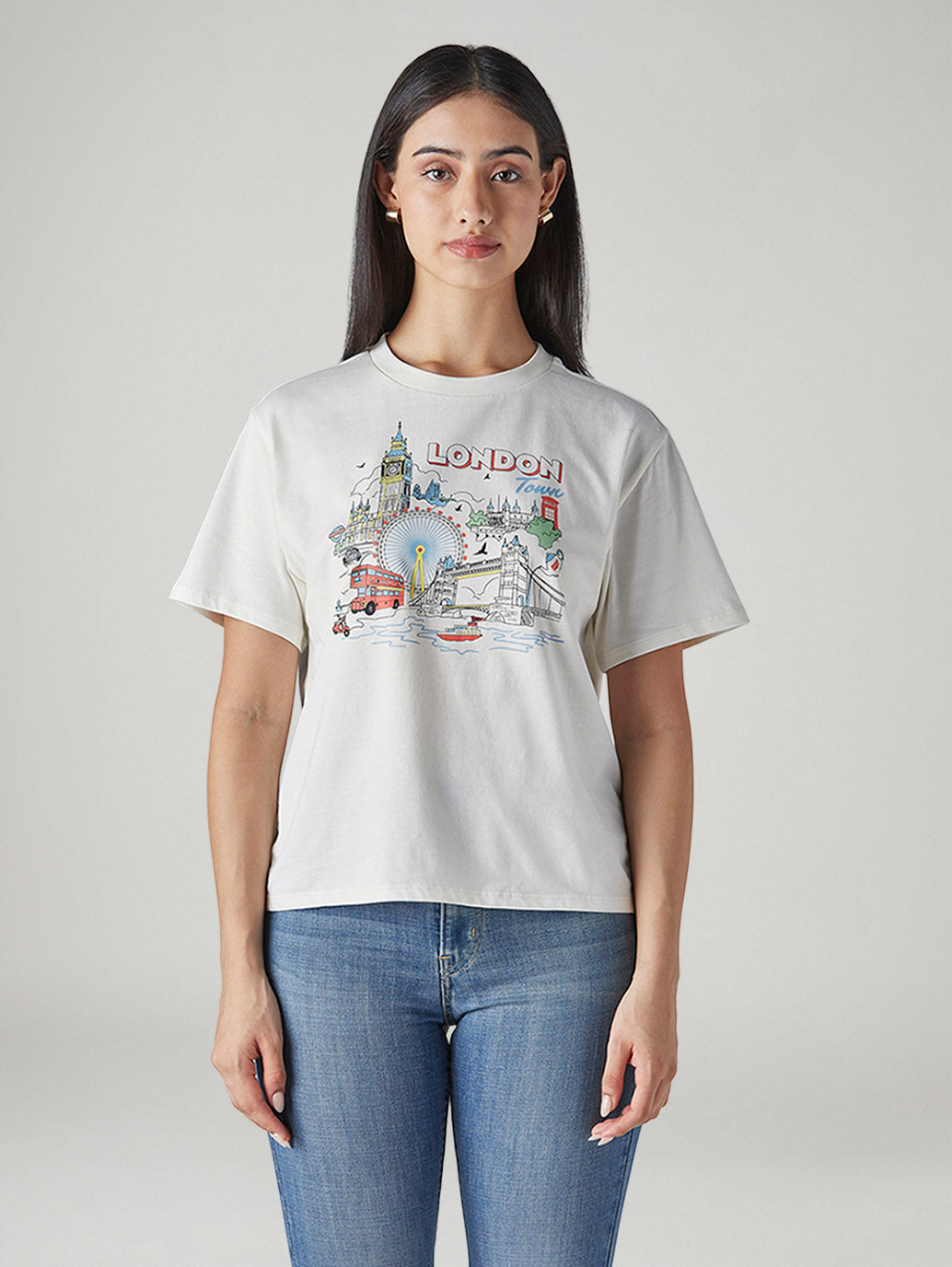 Women's Graphic Print Regular Fit T-Shirt - Front View