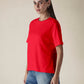 Women's Solid Crew Neck Relaxed Fit Interlock T-Shirt - 2bfa7121-d633-4f2f-ac45-c205f5cd4332 View