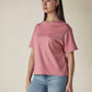 Women's Solid Crew Neck Relaxed Fit Interlock T-Shirt - 179b5687-724c-453f-9886-d72244df7c25 View