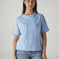 Women's Solid Crew Neck Relaxed Fit Interlock T-Shirt - 20 View