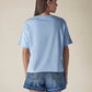 Women's Solid Crew Neck Relaxed Fit Interlock T-Shirt - Back View