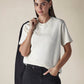 Women's Solid Crew Neck Relaxed Fit Interlock T-Shirt - Styleshot View