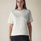 Women's Solid Crew Neck Relaxed Fit Interlock T-Shirt - Front View