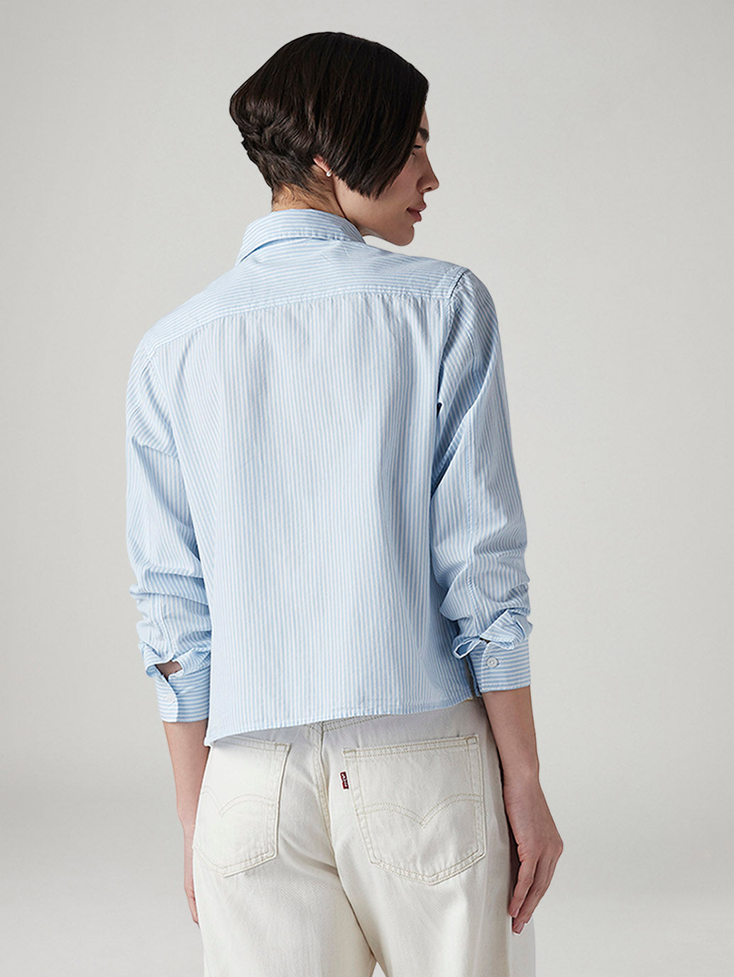 Women's Striped Regular Fit Shirt - Back View