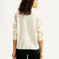 Women's Solid Cream Relaxed Fit Poplin Shirt - Back View
