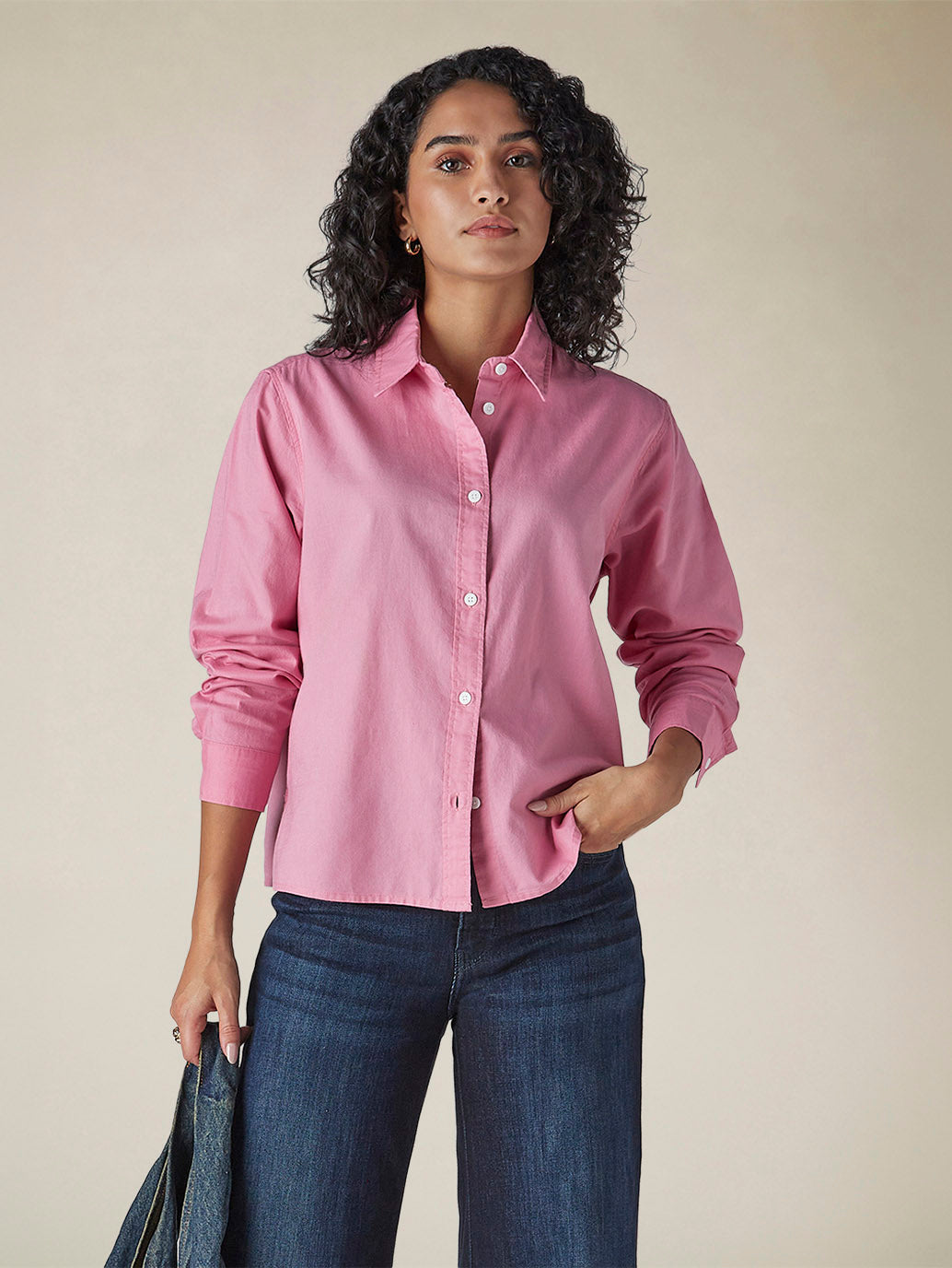 Women's Solid Regular Fit Oxford Shirt