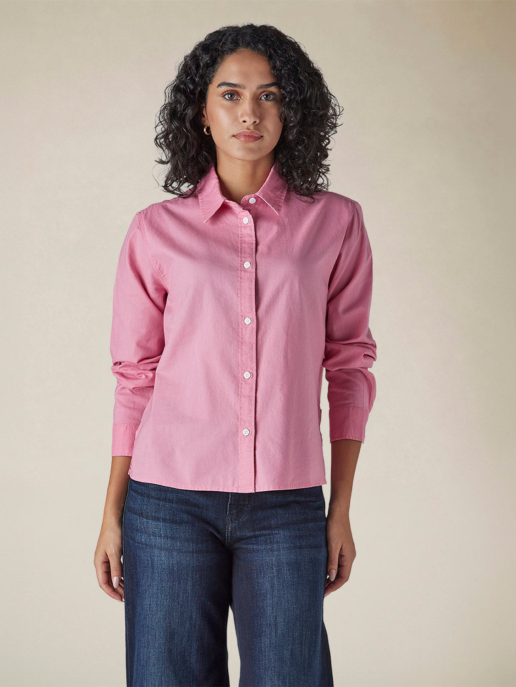 Women's Solid Regular Fit Oxford Shirt - 01e2555a-5789-452f-be65-ea2fe41ea698 View