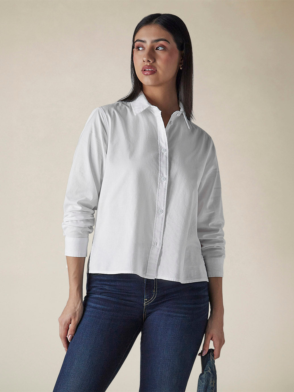 Women's Solid Regular Fit Oxford Shirt