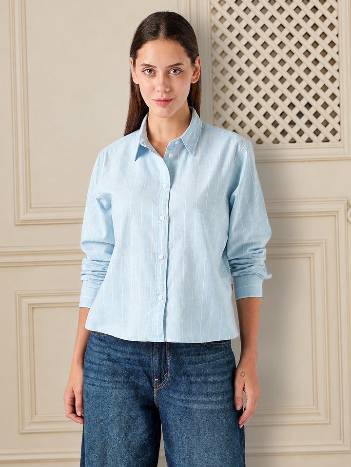 Women's Cotton Regular Fit Solid Oxford Shirt