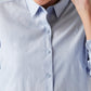 Women's Solid Light Blue Spread Collar Shirt - Detail View