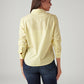 Women's Solid Yellow Slim Fit Shirt - Back View