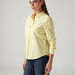 Women's Solid Yellow Slim Fit Shirt - Side View