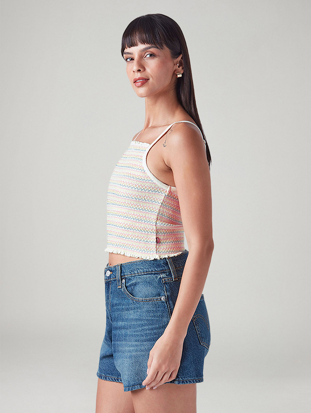 Women's Embroidered Slim Fit Top - Side View