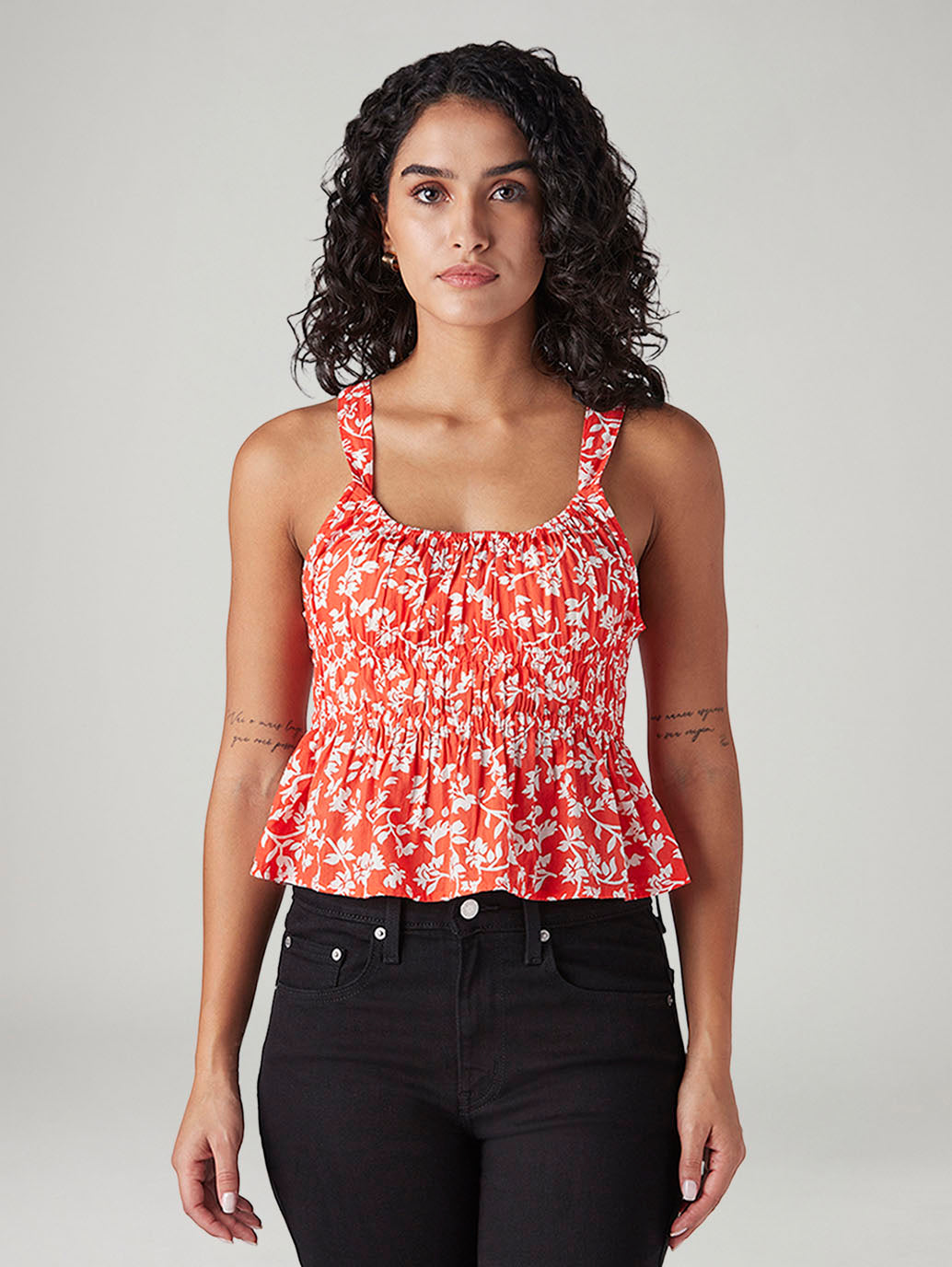 Women's Floral Regular Fit Top - Front View