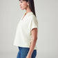Women's Solid Relaxed Fit Linen Top - Side View