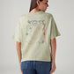 Women's Embroidered Relaxed Fit Oversize T-Shirt - Back View