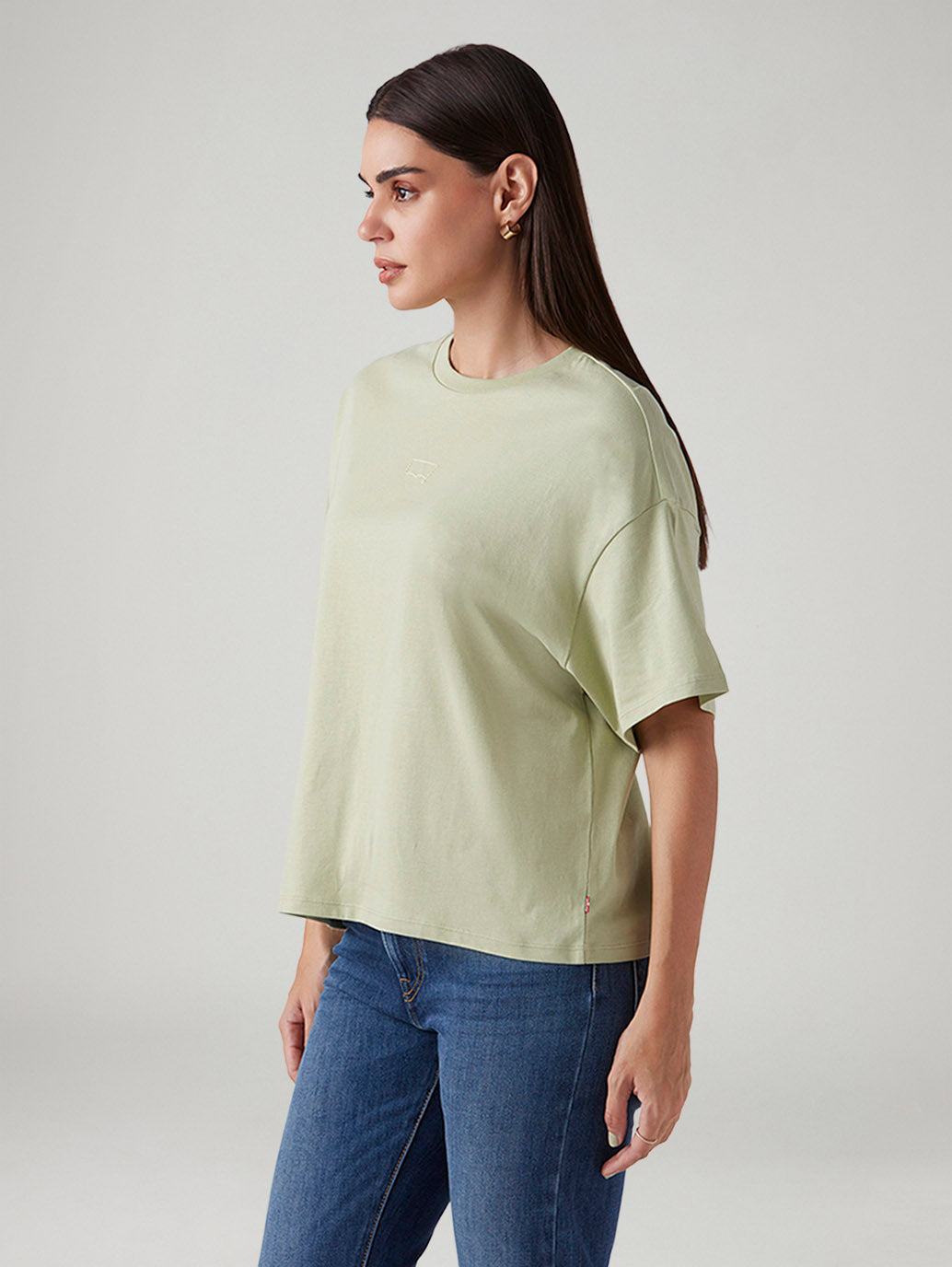 Women's Embroidered Relaxed Fit Oversize T-Shirt - Side View