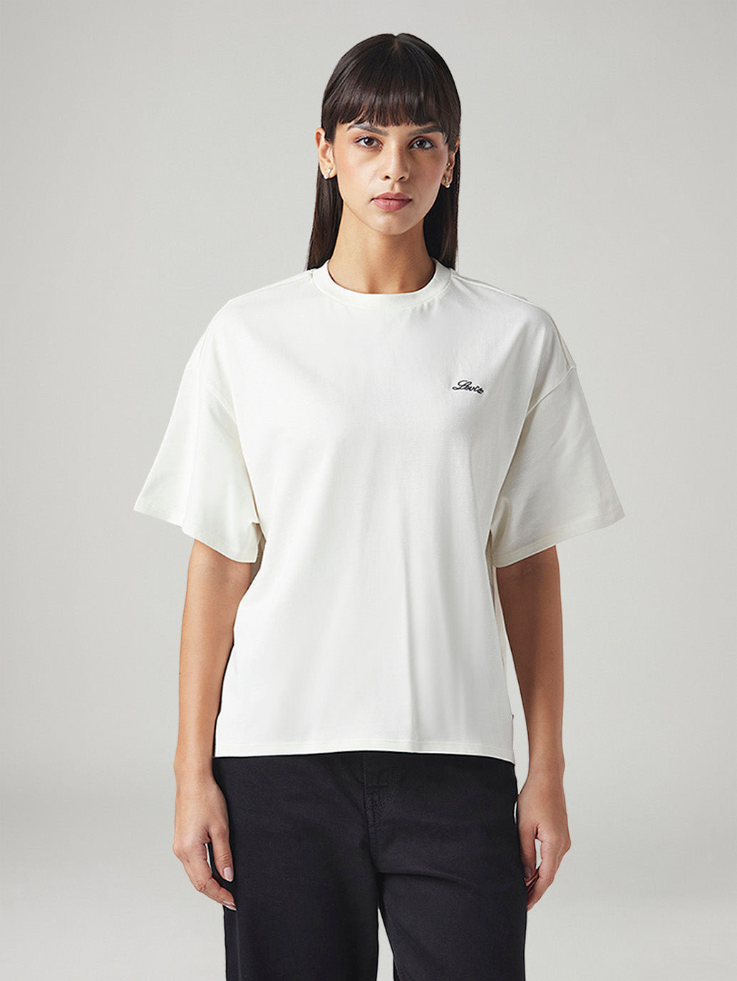 Women's Graphic Print Relaxed Fit Oversized T-Shirt - Front View