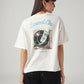 Women's Graphic Print Relaxed Fit Oversized T-Shirt - Back View