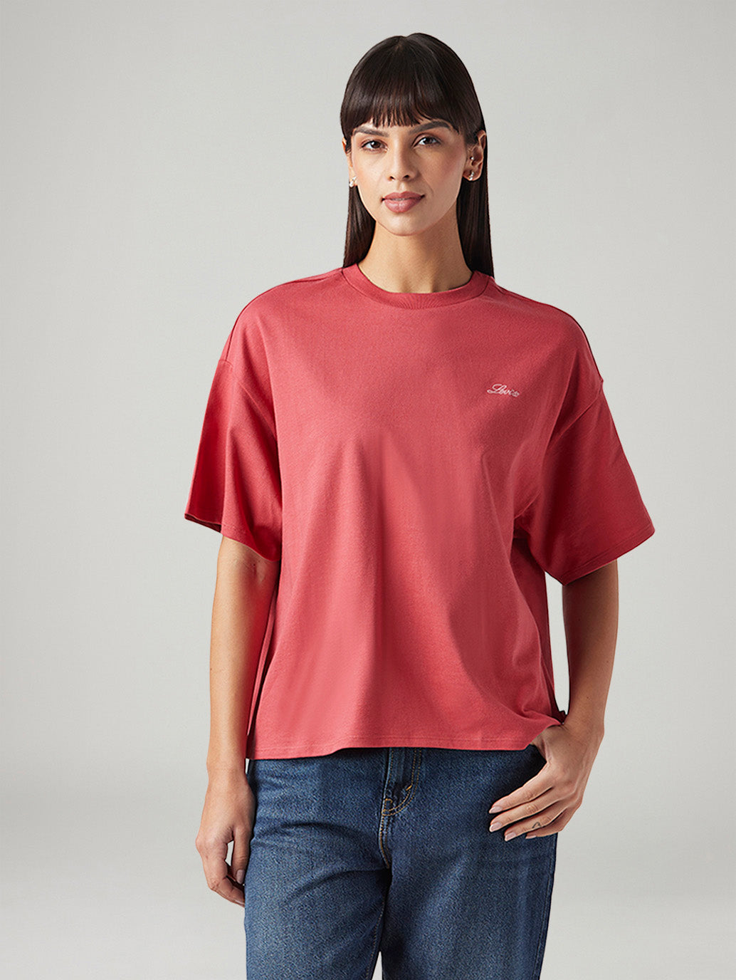 Women's Graphic Print Relaxed Fit Oversized T-Shirt - Front View