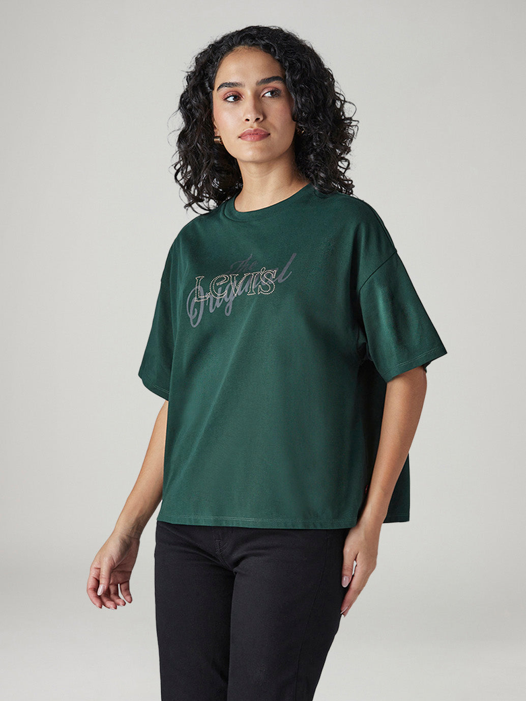 Women's Graphic Print Relaxed Fit T-Shirt - Side View