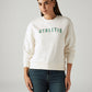 Women's Typography White Crew Neck Sweatshirt - Front View