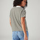 Women's Striped Relaxed Fit Polo T-Shirt - Back View