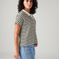Women's Striped Relaxed Fit Polo T-Shirt - Side View