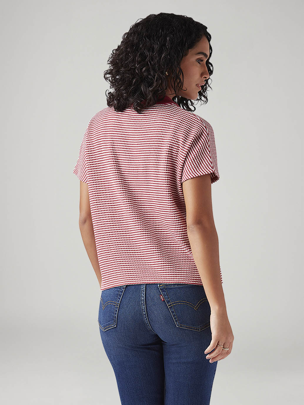 Women's Striped Relaxed Fit T-Shirt - Back View