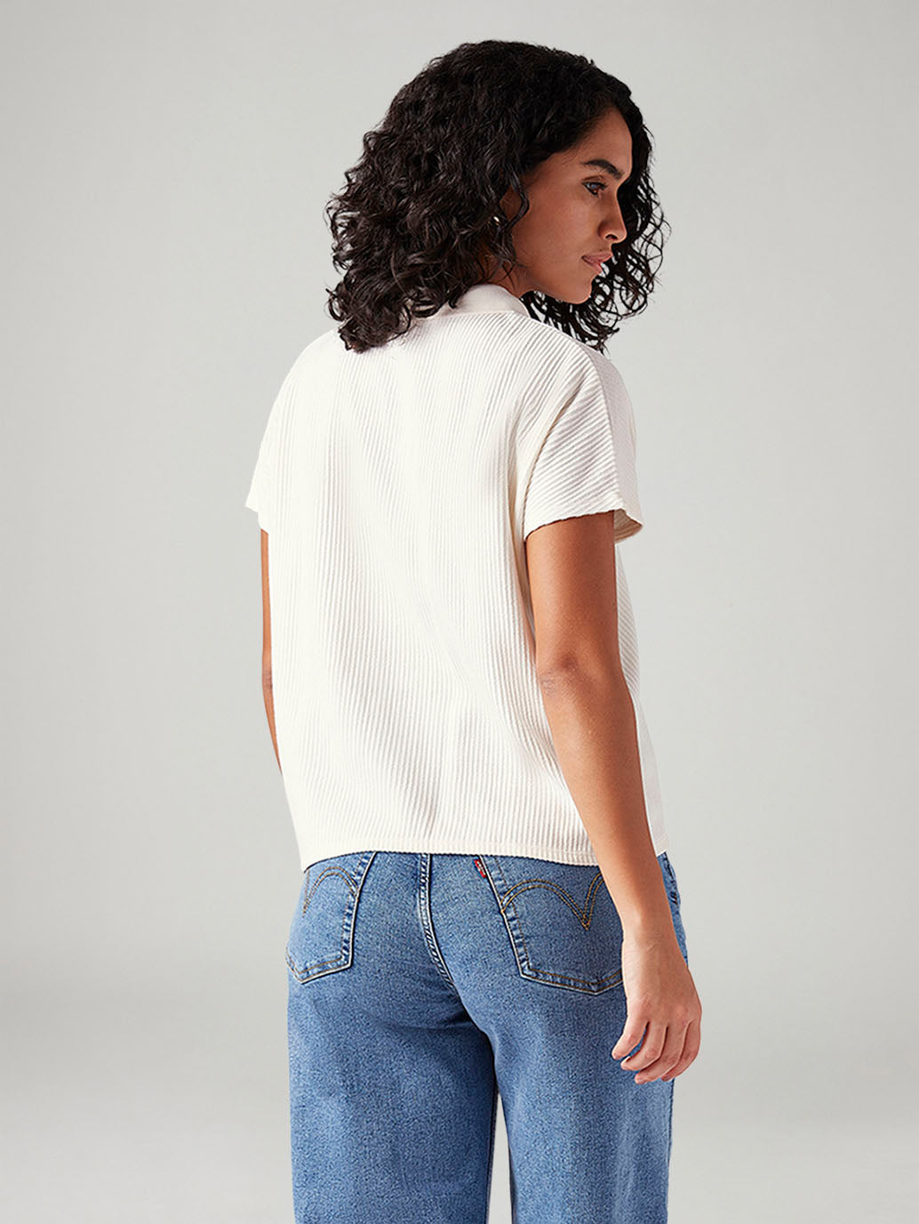 Women's Textured Relaxed Fit T-Shirt - Back View