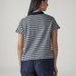 Women's Striped Navy Relaxed Fit T-shirt - 20 View