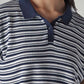 Women's Striped Navy Relaxed Fit T-shirt - 20 View