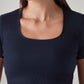 Women's Solid Slim Fit Ribbed Top - 20 View