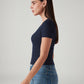 Women's Solid Slim Fit Ribbed Top - Side View